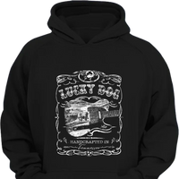 Lucky Dog Custom Guitar Eagle Label Black T-Shirt