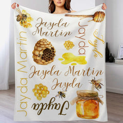 Free shipping✈️Personalized Bumblebee Honey Baby Blanket