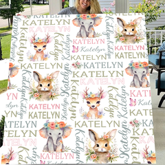 Free shipping✈️Customized Baby Blanket with Name for Girl for Baby Shower Christmas Birthday