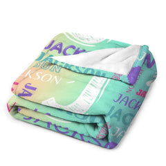 Free shipping✈️Ombre Color Personalized Blanket With Name