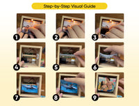 Custom Flipbook Frame with Light – Hand-Cranked Detachable Photos Animation Box, Auto 24-Frame Capture from Video – Unique Anniversary Gift