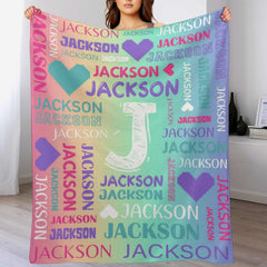 Free shipping✈️Ombre Color Personalized Blanket With Name