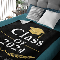 Free shipping✈️Class of 2024 Custom Name Blanket - Graduation Gift