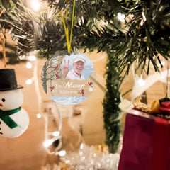 Personalized Memorial Photo Ornament - Acrylic Round Shaped -  Sympathy Gift  - Always With You