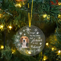 Personalized Memorial Gift Acrylic Ornament For Pet Lovers - No Longer By My Side Pet Photo