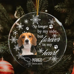 Personalized Memorial Gift Acrylic Ornament For Pet Lovers - No Longer By My Side Pet Photo