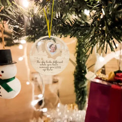 Custom Photo Personalized Acrylic Circle Ornament - The Sky Looks Different