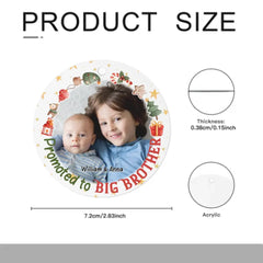 Christmas Gift Promoted To Big Sister Brother Acrylic Circle Ornament