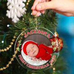 Custom Photo My First Christmas - Family Personalized Custom Ornament