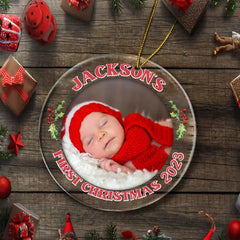 Custom Photo My First Christmas - Family Personalized Custom Ornament