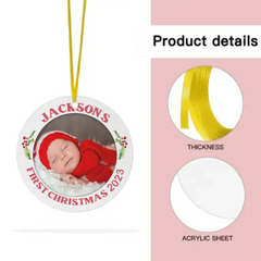 Custom Photo My First Christmas - Family Personalized Custom Ornament