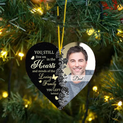 Still In Our Hearts - Personalized Custom Photo Christmas Memorial Acrylic Ornament