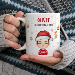 Kid Personalized Custom Hot Chocolate Mug, Cup - Christmas Gift For Kids