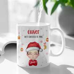 Kid Personalized Custom Hot Chocolate Mug, Cup - Christmas Gift For Kids