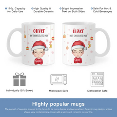 Kid Personalized Custom Hot Chocolate Mug, Cup - Christmas Gift For Kids