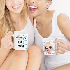 World's Best Mom Dad Funny Custom Face - Personalized Photo Mug