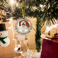 Pet Photo First Christmas - Personalized Acrylic Ornaments For Pet Lovers