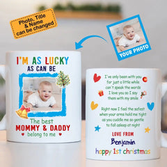 Personalized Baby First Christmas Photo Mug