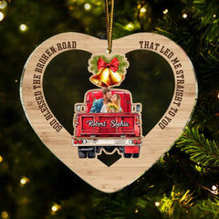 God Blessed the Broken Road that led me Straight to You - Personalized Couple Ornament