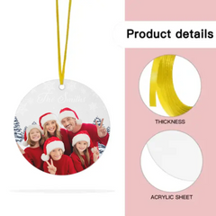 Custom Photo Inserted Family Christmas Personalized Acrylic Ornament