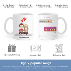 Personalized Mug It Started With A Message - Anniversary, Loving Gift For Spouse, Couples