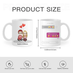 Personalized Mug It Started With A Message - Anniversary, Loving Gift For Spouse, Couples