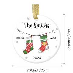 Family Personalized Ceramic Ornament - It's The Most Beautiful Time Of The Year - Christmas Gift For Family