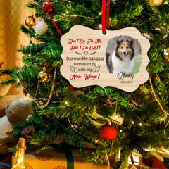 Personalized Pet Loss Sympathy MDF Ornament - Don't Cry For Me I'm OK