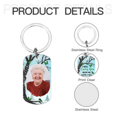 Memorial Personalized Custom Photo Keychain - My Hero My Heart - Sympathy Gift