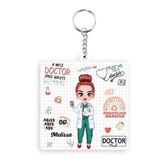 Personalized Fiberboard Keychain - A Wise Doctor Once Wrote - Appreciation Gift For Doctor