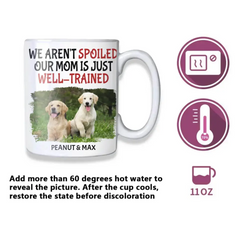 Personalized Name Color Changing Mug For Pet Owner - Well Trained Mom Photo