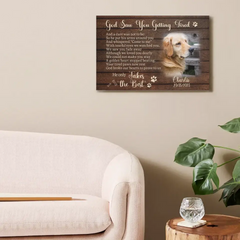 Personalized Photo Dog Memorial Canvas - God Saw You Getting Tired