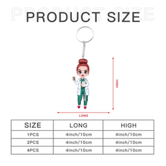 Personalized Nurse Character Keychain - Gift For Nurse