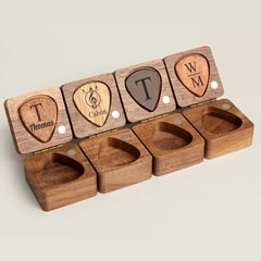 Personalized Custom Wooden Guitar Pick Box Storage