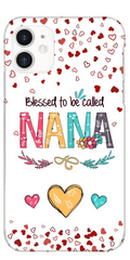 Blessed to be called Nana, Mommy, Auntie Heart Kids Personalized Phone Case