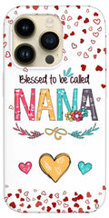 Blessed to be called Nana, Mommy, Auntie Heart Kids Personalized Phone Case