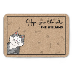 Hope You Like Cats - Personalized Doormat