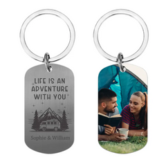 Personalized Keychain - Gift For Camping Couples