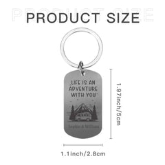 Personalized Keychain - Gift For Camping Couples