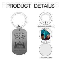 Personalized Keychain - Gift For Camping Couples