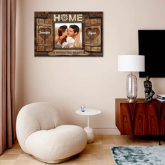 Personalized Photo Canvas Wall Art - Home Is Where The Heart Is