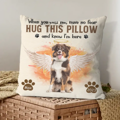 Memorial Personalized Custom Photo Pillow - I'm Here In Your Heart - Sympathy Gift For Pet Owners, Pet Lovers