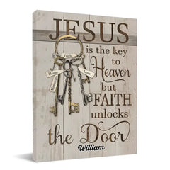 Personalized Jesus is The Key To Heaven Canvas Wall Art