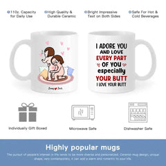 I Adore You Personalized Mug - Couple Gift, Valentine's Gift