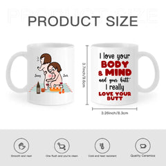 I Really Love Your Butt Personalized Mug, Funny Gift For Couple