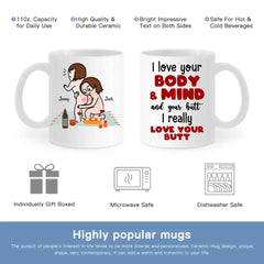 I Really Love Your Butt Personalized Mug, Funny Gift For Couple