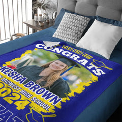 Customized Photo You Did It, Congratulations Graduation Blanket