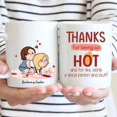 Thanks For Being So Hot, Couple Gift, Personalized Mug, Naughty Couple Mug