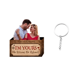 Personalized Photo Couple Keychain-I'm Yours No Returns Or Refunds，Couple Gift