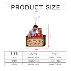 Personalized Photo Couple Keychain-I'm Yours No Returns Or Refunds，Couple Gift